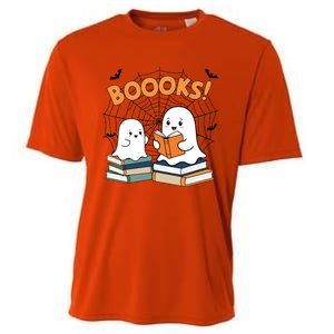 Funny Ghost Book Reading Halloween Design For Book Lovers & Teachers Cooling Performance Crew T-Shirt