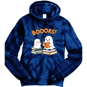 Funny Ghost Book Reading Halloween Design For Book Lovers & Teachers Tie Dye Hoodie