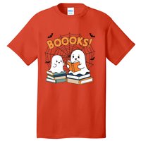 Funny Ghost Book Reading Halloween Design For Book Lovers & Teachers Tall T-Shirt