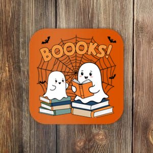 Funny Ghost Book Reading Halloween Design For Book Lovers & Teachers Coaster