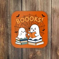 Funny Ghost Book Reading Halloween Design For Book Lovers & Teachers Coaster