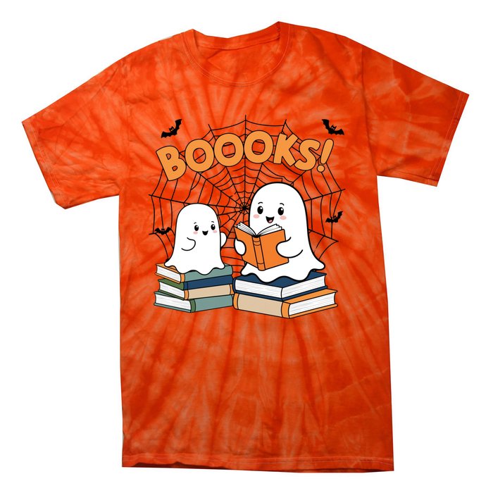 Funny Ghost Book Reading Halloween Design For Book Lovers & Teachers Tie-Dye T-Shirt