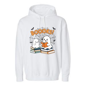 Funny Ghost Book Reading Halloween Design For Book Lovers & Teachers Garment-Dyed Fleece Hoodie