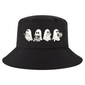 Funny Ghost Book Reading Halloween Books Lover Teacher Cool Comfort Performance Bucket Hat