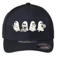 Funny Ghost Book Reading Halloween Books Lover Teacher Flexfit Unipanel Trucker Cap