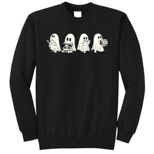 Funny Ghost Book Reading Halloween Books Lover Teacher Sweatshirt