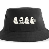 Funny Ghost Book Reading Halloween Books Lover Teacher Sustainable Bucket Hat