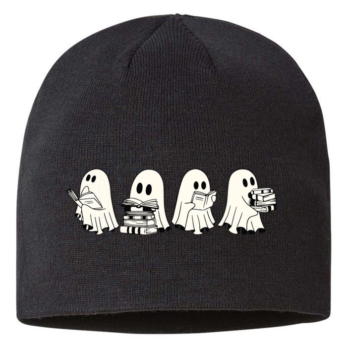 Funny Ghost Book Reading Halloween Books Lover Teacher Sustainable Beanie