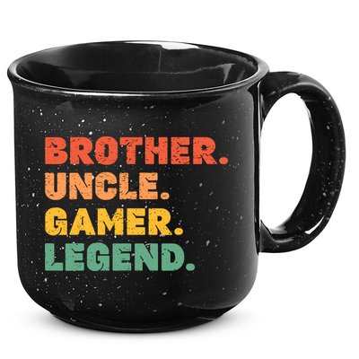 Funny Gamer Brother Uncle Gaming Legend Vintage Video Game 15oz Campfire Ceramic Mug