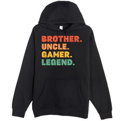 Funny Gamer Brother Uncle Gaming Legend Vintage Video Game Premium Pullover Hoodie