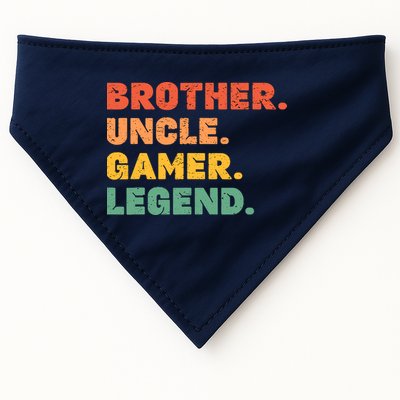 Funny Gamer Brother Uncle Gaming Legend Vintage Video Game USA-Made Doggie Bandana