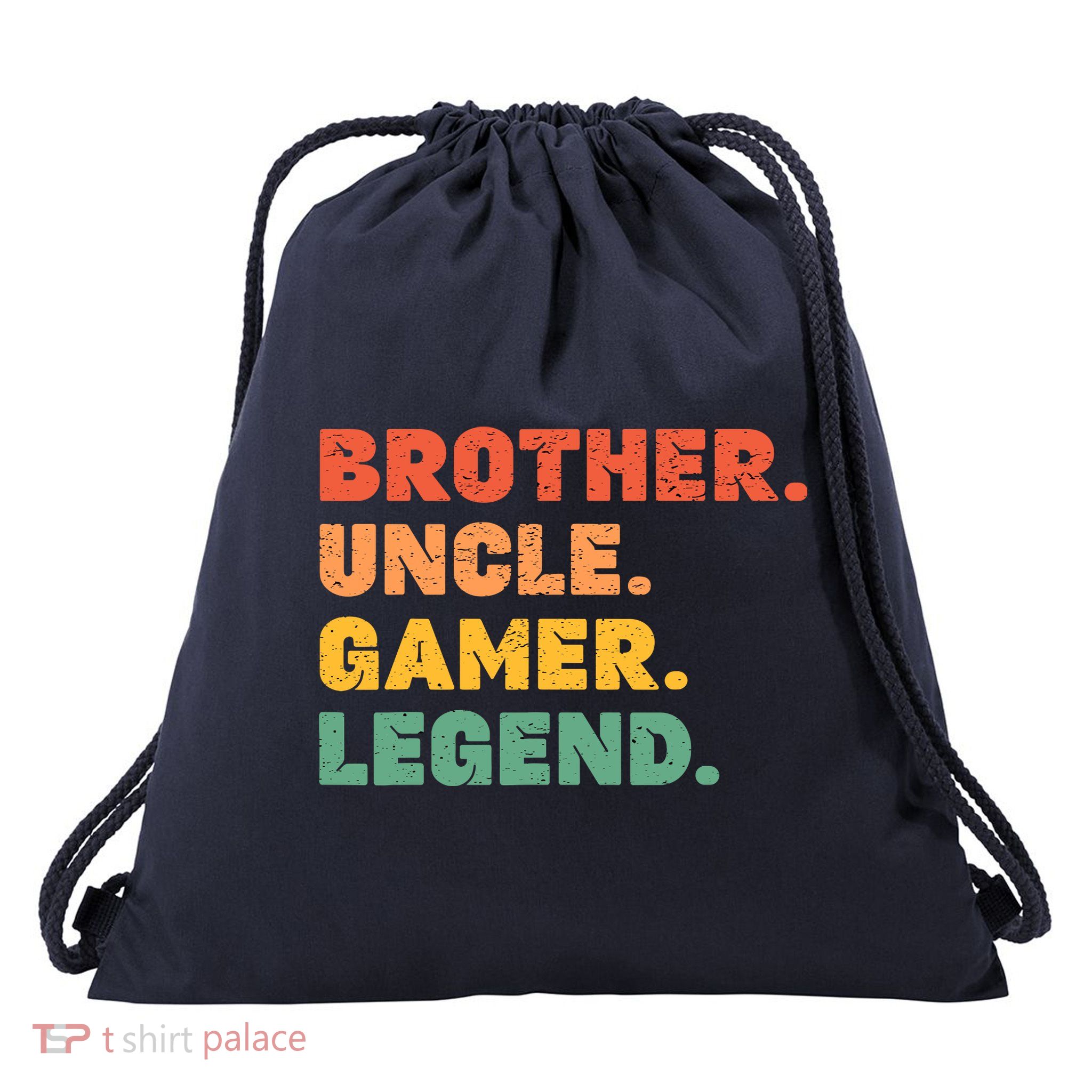 Funny Gamer Brother Uncle Gaming Legend Vintage Video Game Drawstring Bag