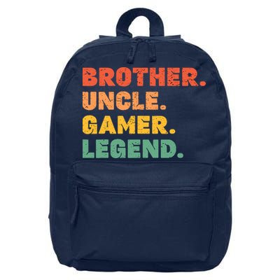Funny Gamer Brother Uncle Gaming Legend Vintage Video Game 16 in Basic Backpack