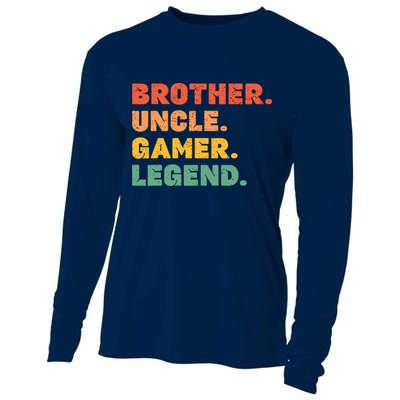 Funny Gamer Brother Uncle Gaming Legend Vintage Video Game Cooling Performance Long Sleeve Crew