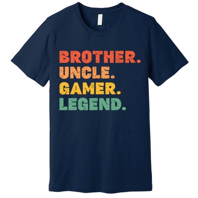 Funny Gamer Brother Uncle Gaming Legend Vintage Video Game Premium T-Shirt