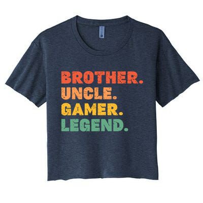 Funny Gamer Brother Uncle Gaming Legend Vintage Video Game Crop Top