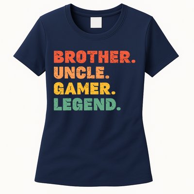 Funny Gamer Brother Uncle Gaming Legend Vintage Video Game Womens T-Shirt