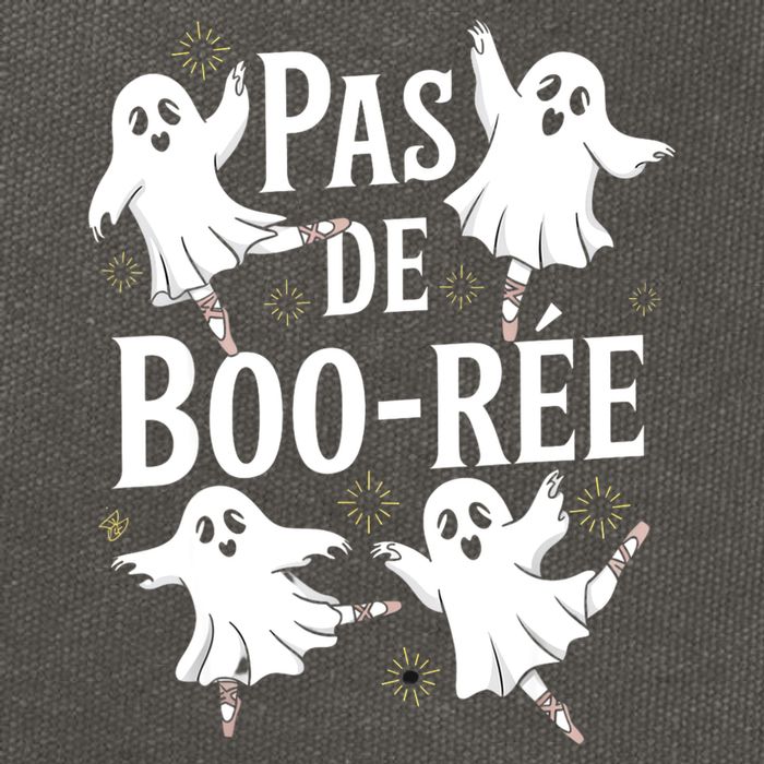 Funny Ghost Ballet Pas De Boo Halloween Dance Cotton Canvas Backpack