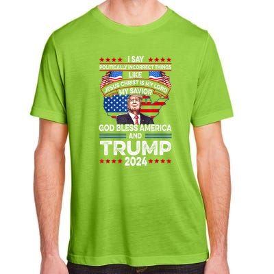 Funny God Bless America Jesus Christ Is My Lord Trump 2024 Gift Adult ChromaSoft Performance T-Shirt