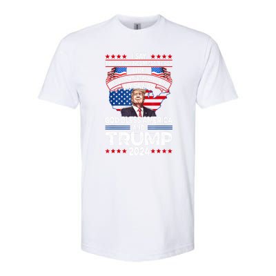 Funny God Bless America Jesus Christ Is My Lord Trump 2024 Gift Softstyle CVC T-Shirt