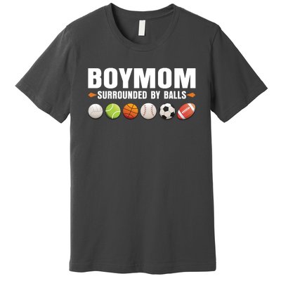 Funny Gift Boy Mom Surrounded By Balls Premium T-Shirt