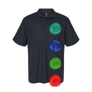 Four Groovy Buttons Blue Cat Funny Halloween Costume Softstyle Adult Sport Polo