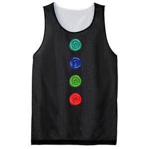 Four Groovy Buttons Blue Cat Funny Halloween Costume Mesh Reversible Basketball Jersey Tank