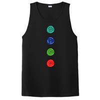 Four Groovy Buttons Blue Cat Funny Halloween Costume PosiCharge Competitor Tank