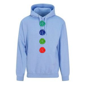 Four Groovy Buttons Blue Cat Funny Halloween Costume Unisex Surf Hoodie