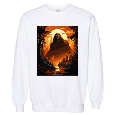 Funny Graphic Bigfoot Sasquatch Garment-Dyed Sweatshirt