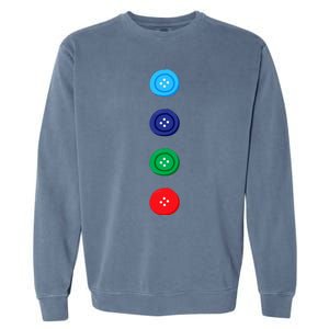 Four Groovy Buttons Blue Cat Funny Halloween Costume Garment-Dyed Sweatshirt