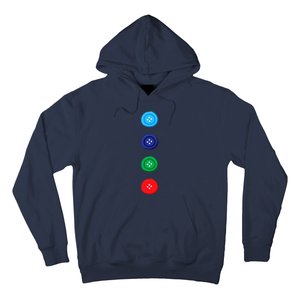 Four Groovy Buttons Blue Cat Funny Halloween Costume Hoodie