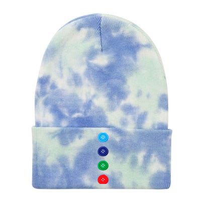 Four Groovy Buttons Blue Cat Funny Halloween Costume Tie Dye 12in Knit Beanie