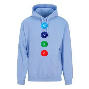 Four Groovy Buttons Blue Cat Funny Halloween Costume Unisex Surf Hoodie