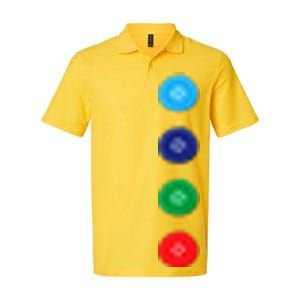 Four Groovy Buttons Blue Cat Funny Halloween Costume Softstyle Adult Sport Polo