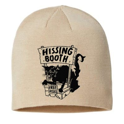 Funny Goth Black Cat Hissing Booth For Cat Moms & Cat Dads Sustainable Beanie