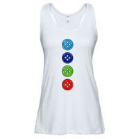 Four Groovy Buttons Blue Cat Funny Halloween Costume Ladies Essential Flowy Tank