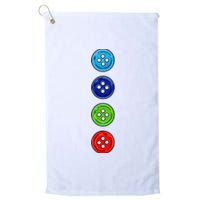 Four Groovy Buttons Blue Cat Funny Halloween Costume Platinum Collection Golf Towel