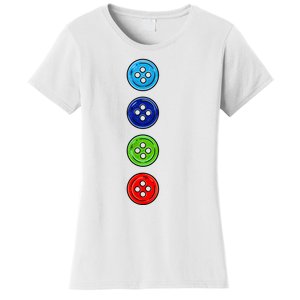 Four Groovy Buttons Blue Cat Funny Halloween Costume Women's T-Shirt