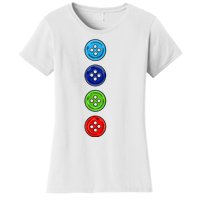 Four Groovy Buttons Blue Cat Funny Halloween Costume Women's T-Shirt