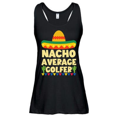 Funny Golf Ball Mustache Mexican Sports Mexico Party Ladies Essential Flowy Tank