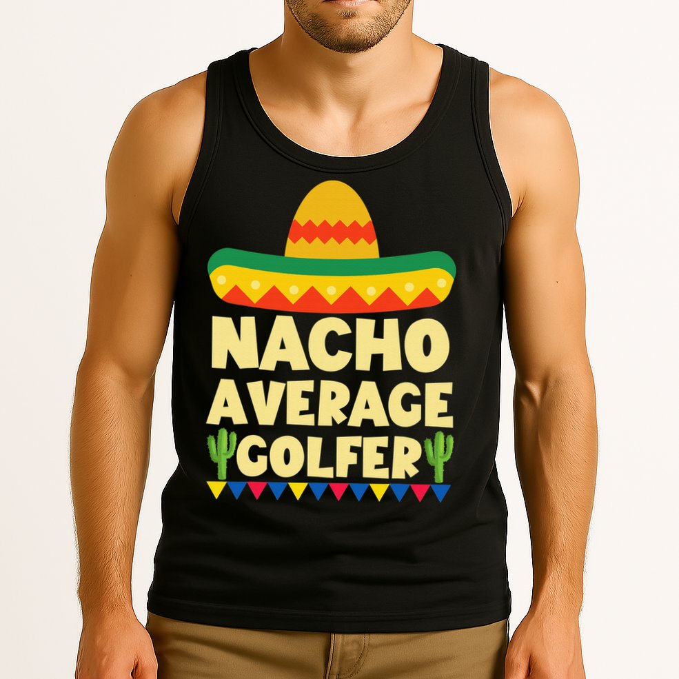 Funny Golf Ball Mustache Mexican Sports Mexico Party Tank Top
