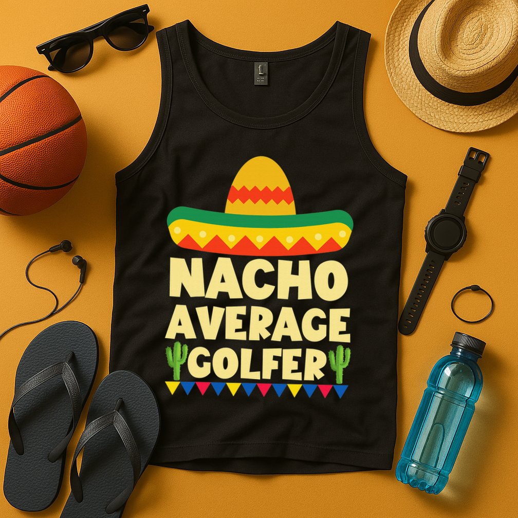 Funny Golf Ball Mustache Mexican Sports Mexico Party Tank Top