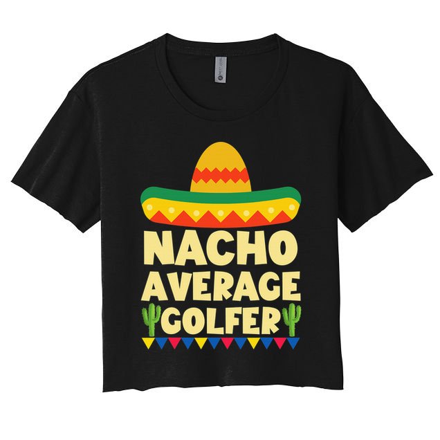 Funny Golf Ball Mustache Mexican Sports Mexico Party Crop Top