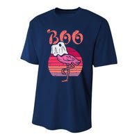 Flamingo Ghost Boo Pink Sunset Retro Halloween Bird Animal Performance Sprint T-Shirt