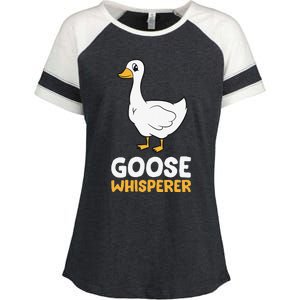 Funny Goose Bird Goose Whisperer Love Goose Enza Ladies Jersey Colorblock Tee