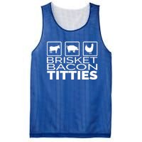 Funny Grill Brisket Bacon Titties Barbecue Dad Fathers Day Cool Gift Mesh Reversible Basketball Jersey Tank