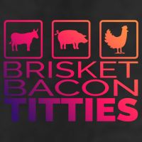 Funny Grill Brisket Bacon Titties Barbecue Dad Fathers Day Gift 7 Panel Mesh Trucker Snapback Hat
