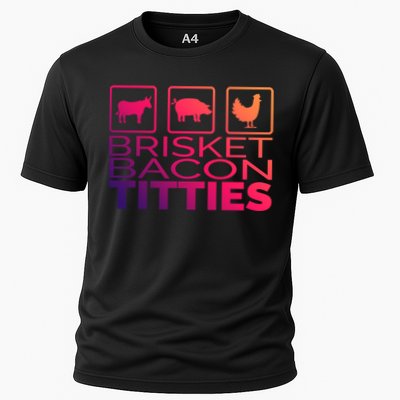 Funny Grill Brisket Bacon Titties Barbecue Dad Fathers Day Gift Performance Shirt