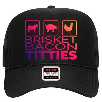 Funny Grill Brisket Bacon Titties Barbecue Dad Fathers Day Gift Trucker Hat